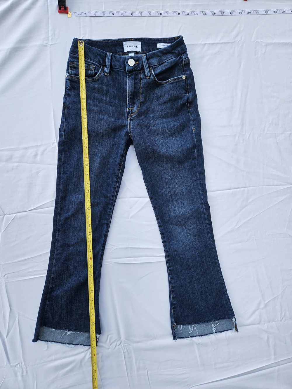 Frame Denim Dark Blue Cropped Flare Jeans Size 25